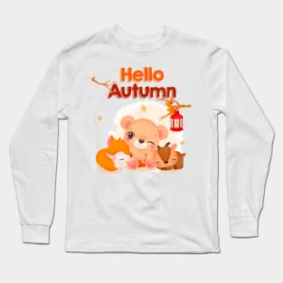 Cute Bear watercolor Long Sleeve T-Shirt